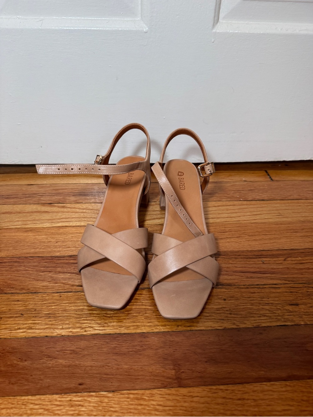NWOT Bared Footwear Tan Leather Sandal with Ankle Strap